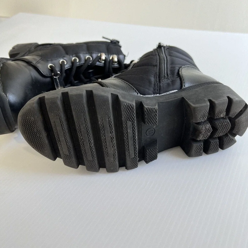 Mark Fisher Girls Combat Boots Size 11 Black Lace Up Lug Sole
